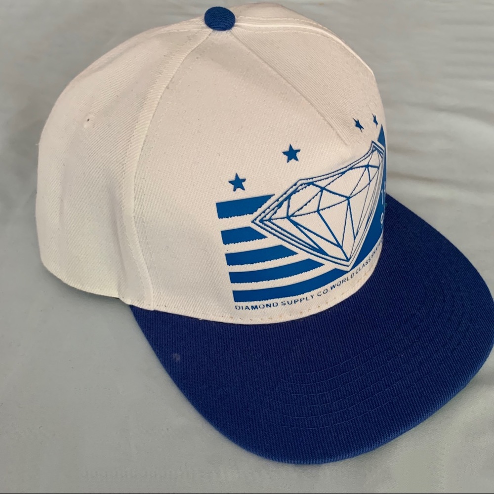 Diamond Supply Co. blue and white snapback hat